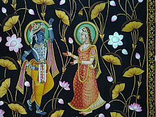Pichwai Painting ~ Kamal Talai . Radha Krishna ~ { 3 X 5 Feet}